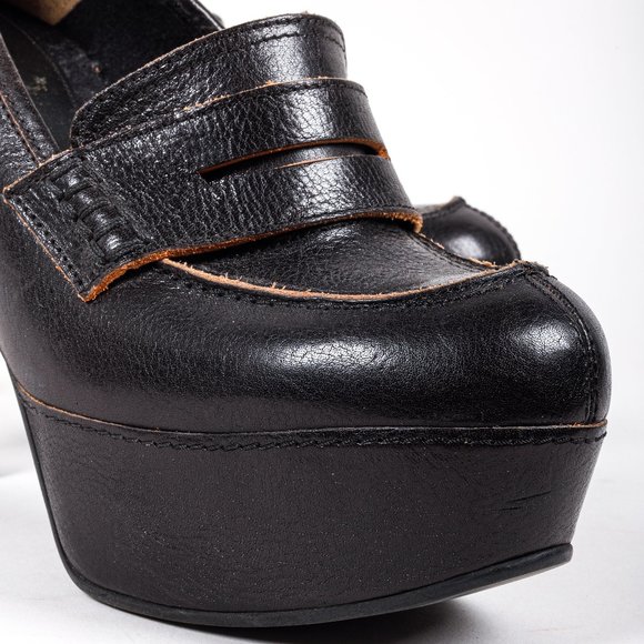 Marni Heeled Platform Leather Moccasins - Picture 7 of 9